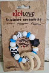 Kidi Love Hrýzadlo / hrkálka 2v1 silikónové PANDA modré