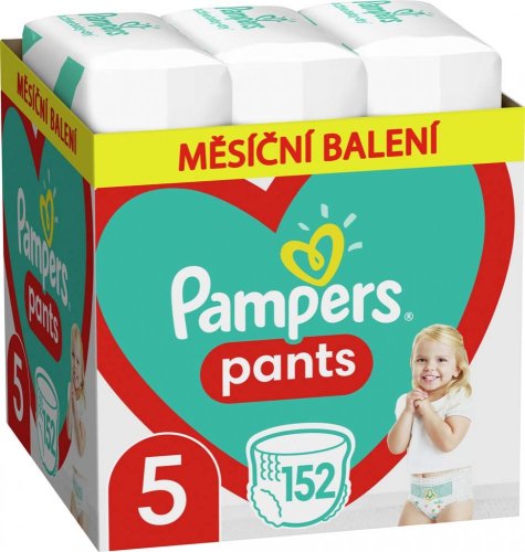 PAMPERS Activ Baby-Dry Pants Nohavičky plienkové jednorazové 5 (12-17 kg) 152 ks - MESAČNÁ ZÁSOBA