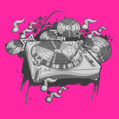Sánkovací tanier Baby Mix 60 cm MUSIC ružový