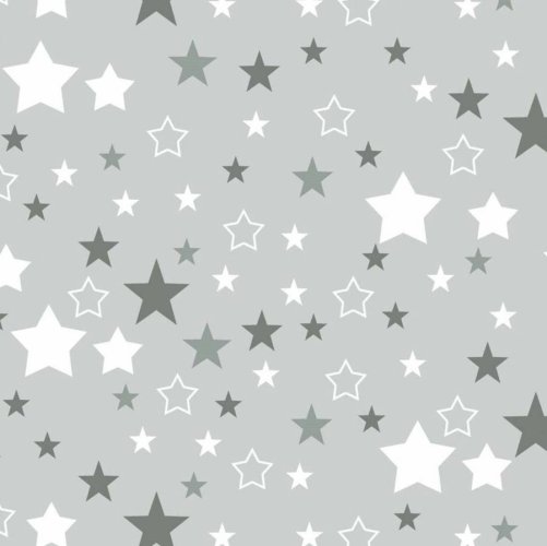 Barevná bavlněná plenka 70x80cm - Bílé hvězdy na šedém