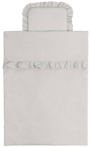 INFANTILO Bavlněné povlečení s volánem 120 x 90 cm - šedá