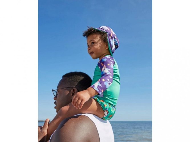 BAMBINO MIO Tričko detské do vody s rukávom, UPF 40+, Ocean, 0-6 m
