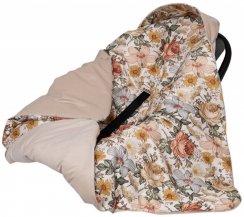Infantilo deka s kapucňou do autosedačky Velvet - Kvety retro