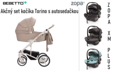 Kombinovaný kočík TORINO PRO 01 + Autosedačka XM Plus I-Size