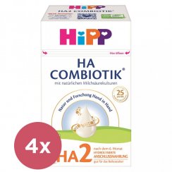 4x HiPP Výživa pokračovacia mliečna HA 2 Combiotik® 600 g, od uk. 6. mesiaca