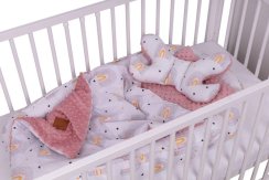 Hnízdečko pro miminko INFANTILO s polštářkem a dekou rainbow staroružová