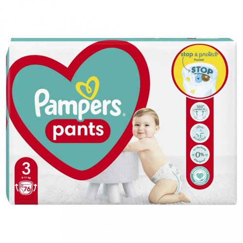 PAMPERS Active Baby Pants Nohavičkové plienky veľ. 3 (76 ks plienok) 6-11 kg