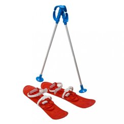 Detské lyže s viazaním a palicami Baby Mix BIG FOOT 42 cm červené