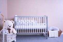 Detská postieľka New Baby ELSA bielo-sivá