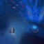 PABOBO Magický LED projektor morského dna s melódiami a bielym šumom veľryba Aqua Dream