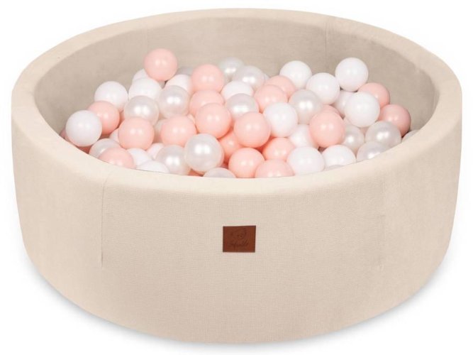 Suchý bazén s VELVET míčky - Béžový/růžové míčky