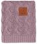 Bambusová deka vzor pletený vrkoč - levanduľová