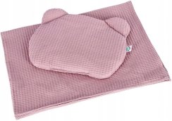 Letní deka s polštářkem Wafle - starorůžová