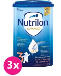 3x NUTRILON 3 Batoľacie mlieko 800 g, 12+