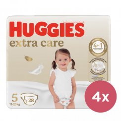 4x HUGGIES® Plienky jednorázové Extra Care 5 (12-17 kg) 28 ks