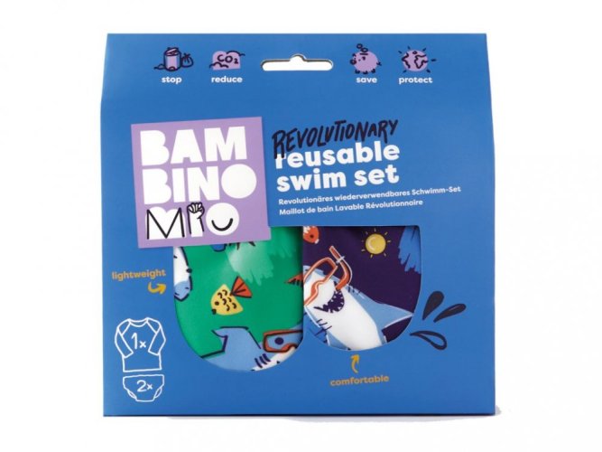 BAMBINO MIO Sada na plávanie 3ks (tričko + plavky 2ks), OEKO-TEX® Standard 100, Wave, 9-12kg 1-2r