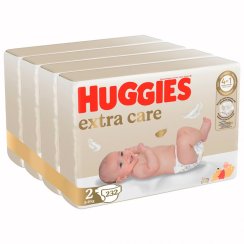 4x HUGGIES® Plienky jednorázové Extra Care 2 (3-6 kg) 58 ks
