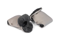 Kožené rukavice na kočárek Tesoro - Light grey/graphite