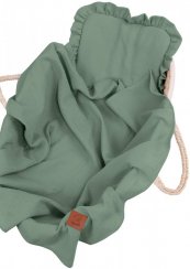 Letná deka s vankúšikom mušelín Zelený záliv