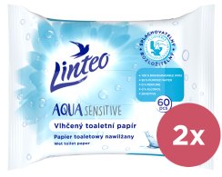 2x LINTEO Papier vlhčený toaletný Aqua Sensitive 60ks