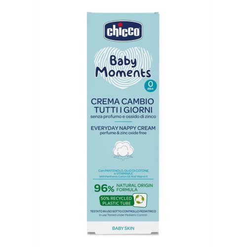 CHICCO Krém na detský zadoček Baby Moments bez parfému na každý deň 100ml, 0m+