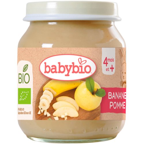 BABYBIO Bio banán a jablko 130 g