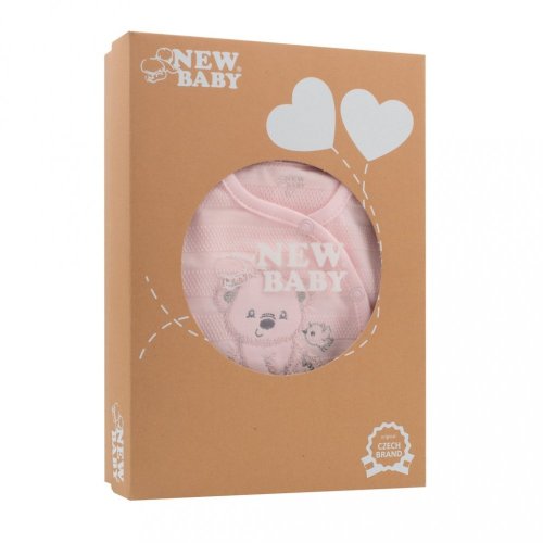 Dojčenská súprava do pôrodnice New Baby Sweet Bear ružová 50