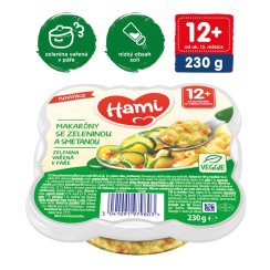 HAMI Príkrm v tanieriku Mini-makaróny so zeleninou a smotanou 230g, 12+