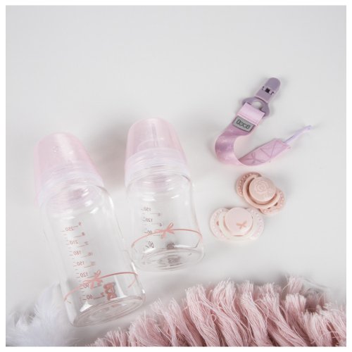 LOVI Diamond Glass fľaša 150 ml Baby Shower ružová