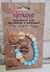 Kidi Love Klip na cumlík 2v1 MINI pastel blue