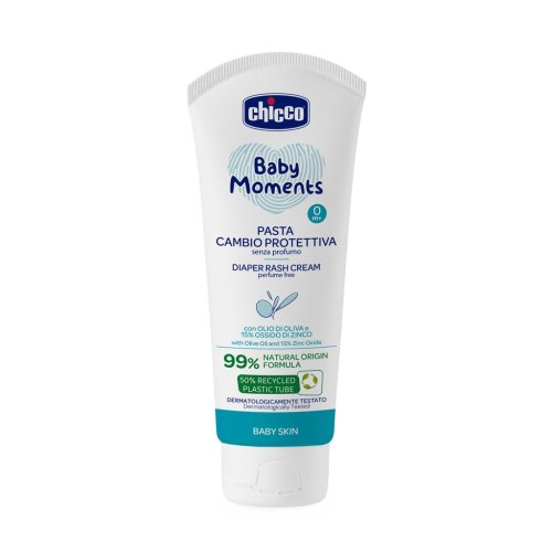 CHICCO Krém na detský zadoček Baby Moments bez parfému s 99% prírodných zložiek 100ml, 0m+