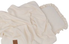 Letná deka s vankúšikom mušelín krémová