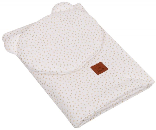 Mušelínová deka s polštářkem TEDDY - DOTS bílá