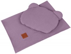 Letní deka s polštářkem Wafle - levandulová
