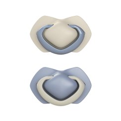 Canpol babies Silikónový cumlík so symetrickou špičkou 18m+ PURE COLOR 2 ks modrý