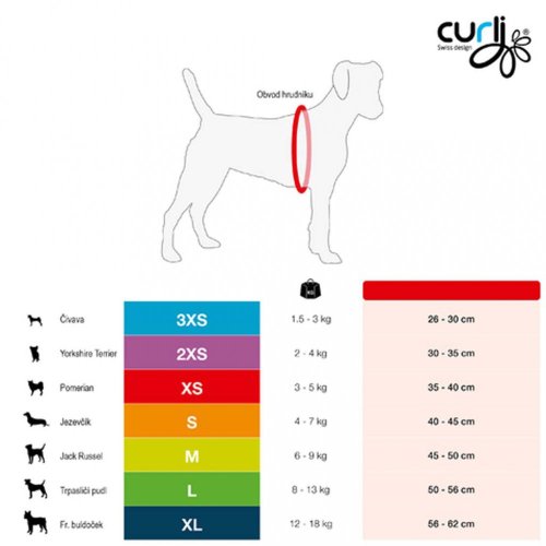 CURLI Postroj pre psov so sponou Softshell Black L, 8-13 kg