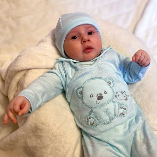 Dojčenská súprava do pôrodnice New Baby Sweet Bear modrá 50