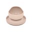 PETITE&MARS Set jedálenský silikónový TAKE&MATCH 2 ks tanier + miska Desert Sand 6m+