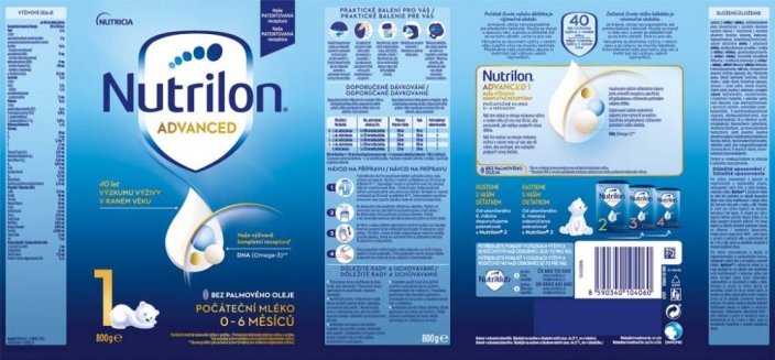6x NUTRILON 1 Počiatočné dojčenské mlieko 800 g, 0+