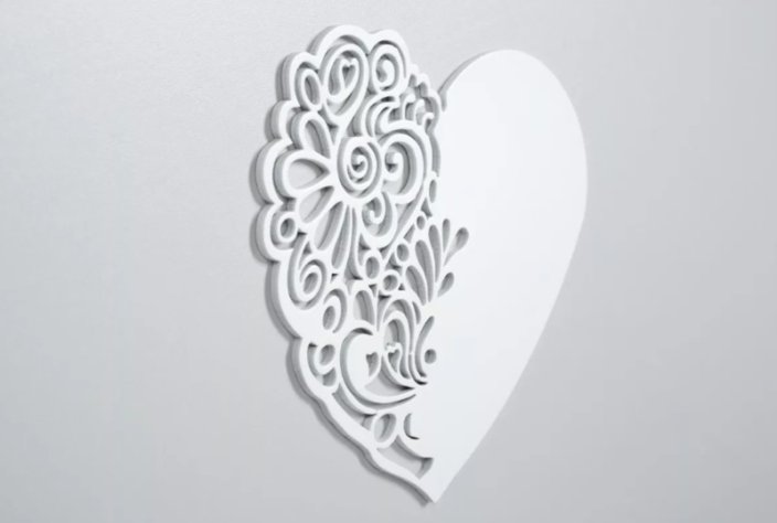 KLUPS Postieľka detská NEL Srdce 120x60 cm bielo-šedá