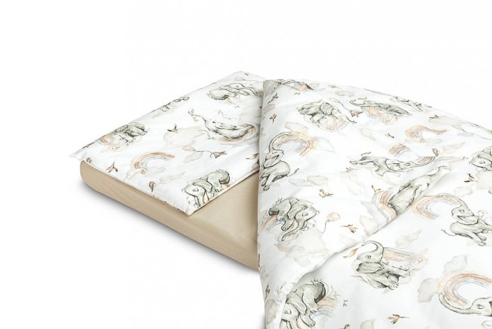 SENSILLO Bielizeň posteľná 3-dielna sloník Beige bavlna 120x60 cm