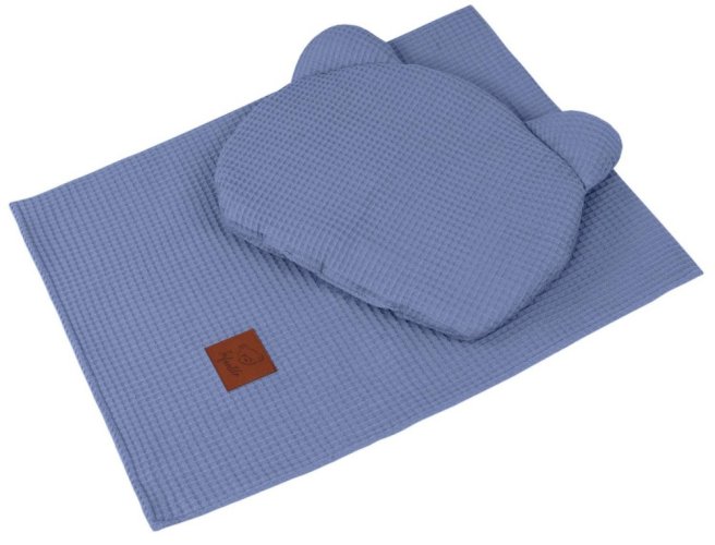 Letní deka s polštářkem Wafle - jeans