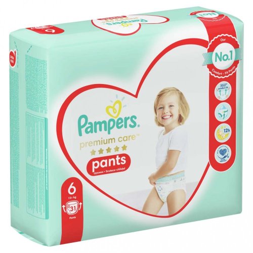 PAMPERS Premium Care Pants Nohavičky plienkové jednorazové 6 (16 kg+) 31 ks