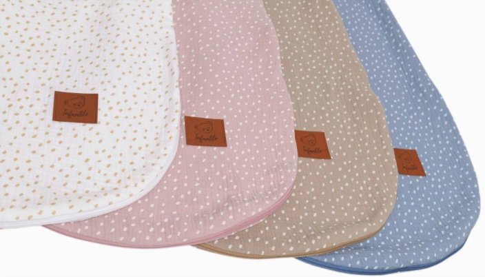 Letný mušelínový spací vak  LIGHT baby soft DOTS TOG 1.0 - jeans