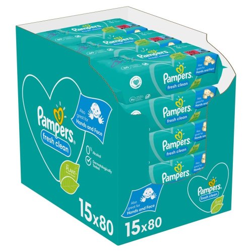 PAMPERS Fresh Clean Obrúsky vlhčené 15 Balení = 1200 ks AKCIA