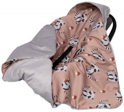 Infantilo deka s kapucí do autosedačky Velvet - Medvídek čistotný