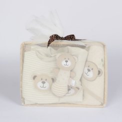 4-dielny dojčenský darčekový set z BIO bavlny New Baby béžová 0-3 m