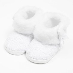 Dojčenské zimné krajkové kozačky New Baby 0-3 m biele 0-3 m