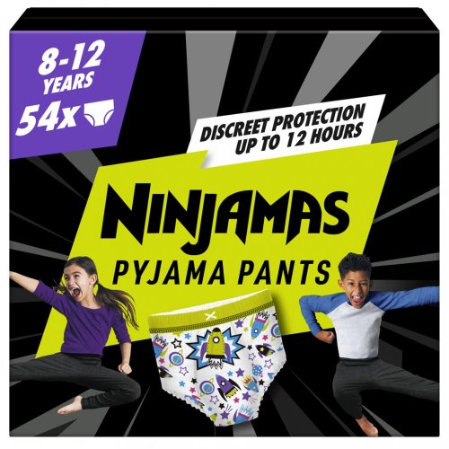 NINJAMAS Nohavičky plienkové Pyjama Pants Kosmické lode, 54 ks, 8 rokov, 27kg-43kg
