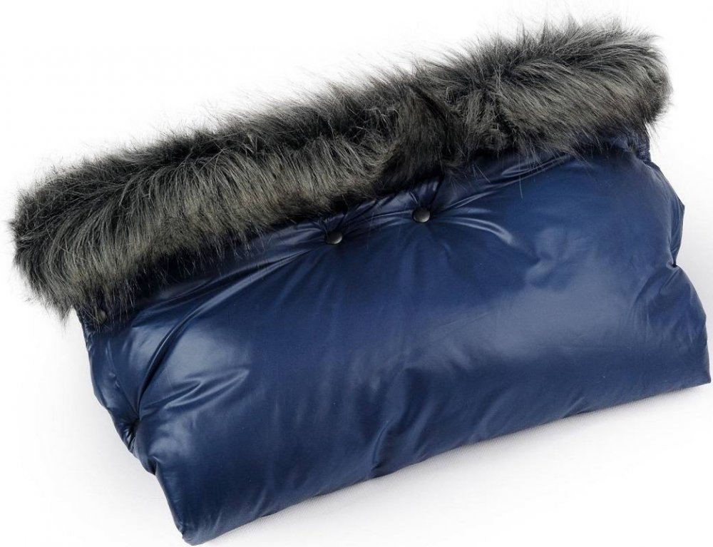 Rukavice na kočík Infantilo Fluffy - tmavomodrá